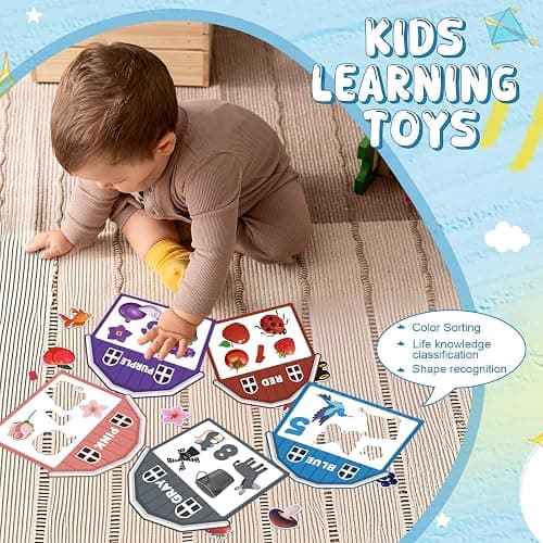 10Pcs Magnetic Color Sorting Cute Farm Animal Fridge Magnets for Toddlers | 60 Toddler Magnets for Refrigerator Early Education Toddler Color Sorting Learning Activities Boys Girls Gifts thumbnail 7
