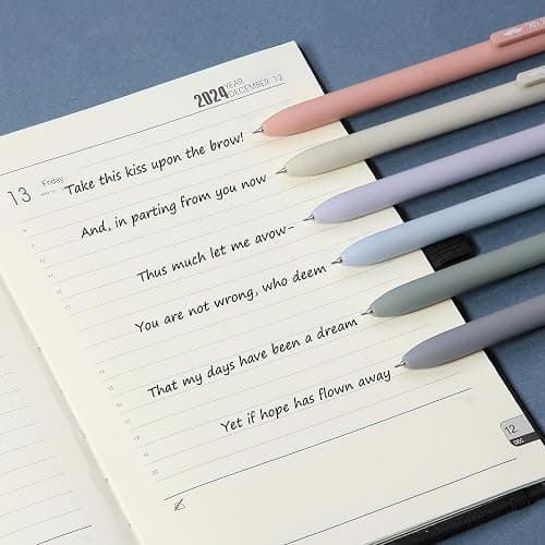 Mr. Pen- Retractable Gel Pens for Journaling, 6 Pack, 0.5 mm Black Ink, Morandi Barrels, Smooth Writing Aesthetic Pens for Women thumbnail 7