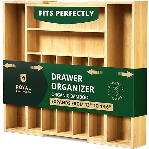 ROYAL CRAFT WOOD Bamboo Kitchen Drawer Organizer
