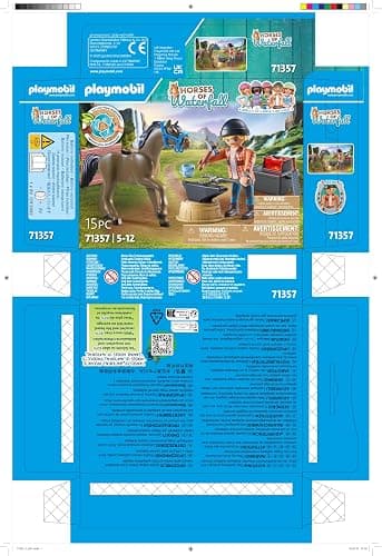 PLAYMOBIL Horses of Waterfall 71357 Hufschmied Ben & Achilles, interaktive Pferdepflege auf der Waterfall Ranch, nachhaltiges Spielzeug für Kinder ab 5 Jahren thumbnail 9