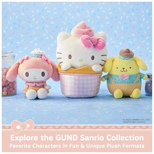 GUND Sanrio Official Hello Kitty Café Latte Teddy Bear Plush, Collectible Plush Toy, Stuffed Animal for Ages 1 and Up, White, 6” thumbnail 8
