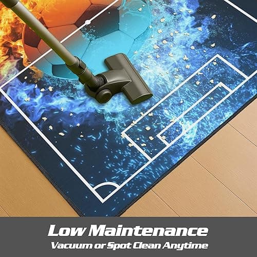 Rnmdn Soccer Rug for Boys Bedroom,5'x7' Polyester Non-Slip Sports Rug for Living Room Game Area and Soccer Room Decor thumbnail 8