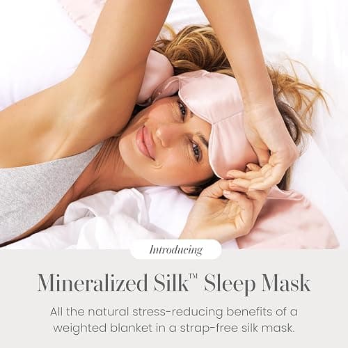 Nodpod Mineralized Silk Gentle Pressure Sleep Mask - Strap-Free, Light-Blocking Design for Sleep, Travel & Relaxation - Weighted Eye Pillow, Machine Washable (Petal) thumbnail 2