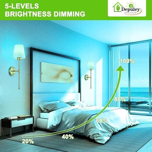 Depuley Battery Operated Wall Sconce: Set of 2 Wireless Wall Lights with Remote for Bedroom - Rechargeable 15 Colors Gold Wall Lamp for Living Room Hallway thumbnail 5
