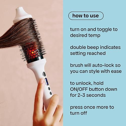 BONDIBOOST Infrared Thermal Brush, Heated Thermal Round Brush for Smooth + Shiny Hair, Dry Hair Styling for Instant Volume, Less Hair Breakage + Minimizes Snags, Frizz-Free thumbnail 6