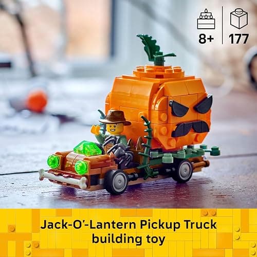 LEGO Jack-O'-Lantern Pickup Truck 40822 | Building Toys for Boys & Girls, Ages 8+, Halloween Decor & Craft, 177 pieces, Gift for Kids thumbnail 2