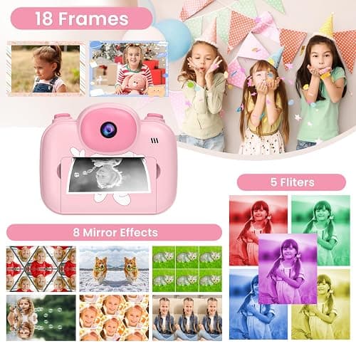 Kids Camera Instant Print 3.5 Inch, Instant Print Camera for Kids Pint Photos, Kid Digital Print Cameras Instantly, Toddler Toys Cameras for 3-12 Years Old Girls Birthday thumbnail 4