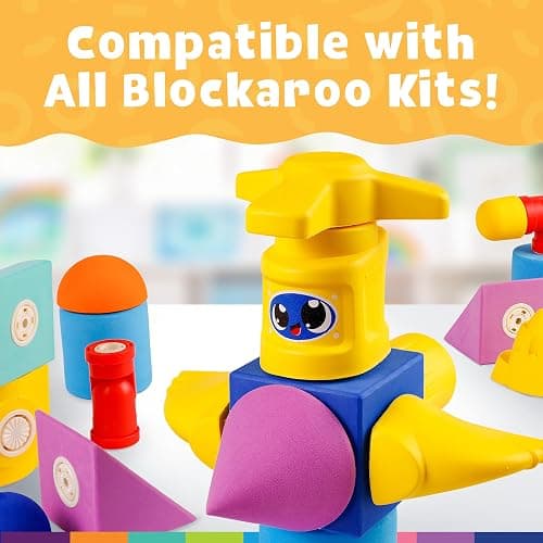 Blockaroo Magnetic Foam Building Blocks - 10-Piece Submarine, Bath Toys for Toddlers, Preschool Toys, Bathtub Toys, Sensory Toys, Blocks for Toddlers 3-5, Engineering Toys for Kids 3-5, Bath Blocks thumbnail 4