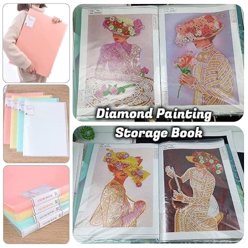 A3 Diamond Painting Storage Book, 60 Views Art Portfolio Presentations Folder with 30 Pages Protectors, 17.3x12.8in thumbnail 8