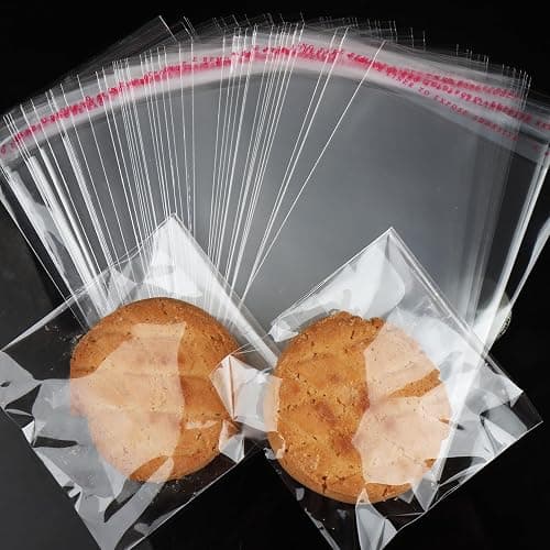 200Pcs Cookie Bags, Self Sealing Cellophane Bags 4x6 Inches, Resealable Treat Bags for Cookies, and Party Favors Bag. - Image 1