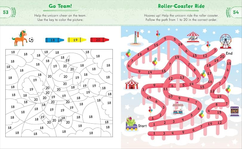 Kindergarten Activity Book Unicorns: 75 Games to Practice Early Reading, Writing, and Math Skills (School Skills Activity Books) thumbnail 3