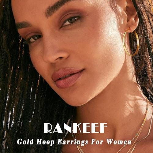 RANKEEF 3mm Wide Large Gold/Silver Hoop Earrings Sterling Silver Hoop Earrings For Women Big Gold Hoops Hypoallergenic 925 Sterling Sliver Earrings Hoops 30/40/50/60mm thumbnail 6