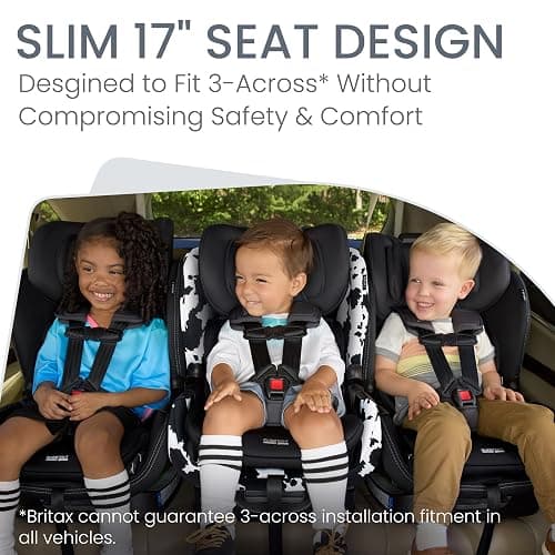 Britax Poplar S Convertible Car Seat, 2-in-1 Car Seat Extended Rear Facing, 17” Slim Car Seat Design with Fast & Easy ClickTight Installation, Anti-Rebound Bar & SafeWash Fabrics — Cowmooflage thumbnail 7
