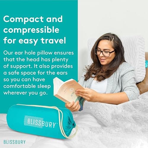 BLISSBURY Ear Pillow with Hole | Ear Piercing Pillow | Adjustable Memory Foam with for chondrodermatitis CNH | Piercing Pillow for Side Sleepers thumbnail 9