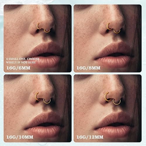 Gold Surgical Steel Nose Ring Set thumbnail 5