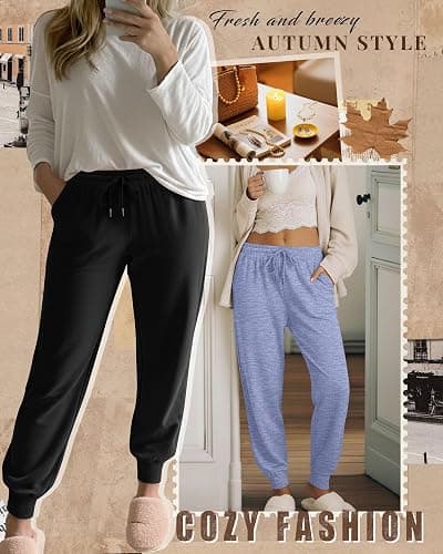 Evervibe 3Pack Women's Plus Size Sweatpants with Pockets Drawstring Elastic Waist Joggers Lounge Running Yoga Pants Trousers thumbnail 3