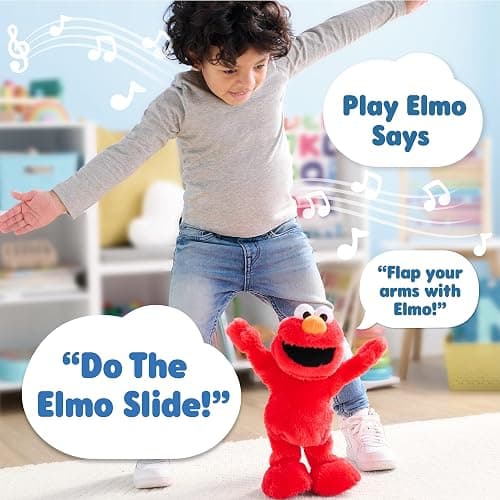 Sesame Street Elmo Slide Singing and Dancing 14-inch Plush, Pretend Play, Interactive Toy, Kids Toys for Ages 2 Up by Just Play - Large thumbnail 5