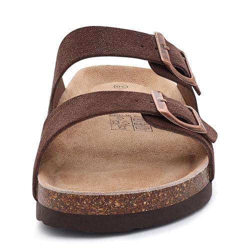 ODOLY Unisex Comfortable Cork Footbed Slide Sandals with Arch Support | Adjustable Buckle, Lightweight Summer Sandals for Travel and Everyday Wear thumbnail 4