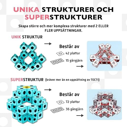 TECTI Kinetic Building System - Cubes with Seismic Moves - Consists of 3-Dimensional Interconnected Cubes - Build Over 50 Dynamic Structures - by Fun in Motion Toys thumbnail 6