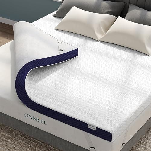 2 Inch Twin XL Size Gel Memory Foam Mattress Topper with Ice Silk Cover, High-Density Bamboo Charcoal Foam Mattress Bed Topper, Washable Cover & Pressure Relief, Soft Firmness CertiPUR-US Certified - Image 1