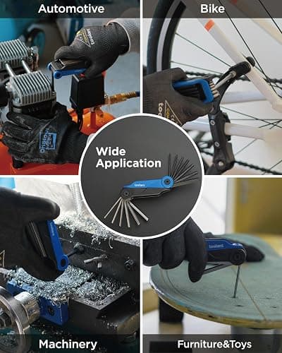 Kraftek toolant 14PCS Folding Allen Wrenches Sets, Metric Allen Key Set 2mm- 6mm, SAE Hex Key Set 5/64”- 1/4", CRV Steel EDC Tool for Bike Repair & Home,Compact Foldable Hex Key Set thumbnail 6