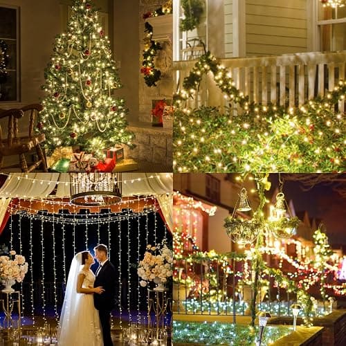 CXLHO Clear Christmas Lights 66FT 200 Incandescent Bulbs Warm White Mini Lights with Black Wire for Christmas Tree, Garland, Thanksgiving, Wedding, Party, Home, Indoor & Outdoor Festival Decoration thumbnail 7