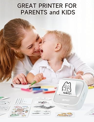 iDPRT Portable Sticker Maker Machine with 1 Roll Sticker Paper, Mini Printer Efficiently and Quickly, Thermal Printer for Study Notes, Pictures, DIY, Label, Free App with Multiple Templates, Grey thumbnail 6