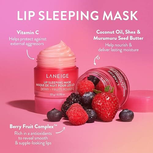 LANEIGE Lip Sleeping Mask: Nourishing Overnight Lip Treatment with Vitamin C, Shea & Murumuru Butter for Hydrating Dry, Flaky Lips - Pink Lemonade Swirl thumbnail 6