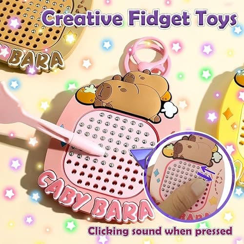 Echehi 3pcs Fidget Keyring, Fidget Toys with Magnetic Drawing Board and Maze Map, Sensory Fidget Toys for Adults and Child to Relieve Anxiety. katifidget3 thumbnail 3