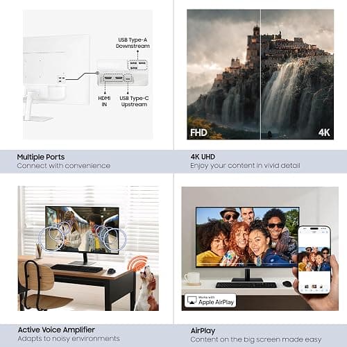 Samsung 32” Smart Monitor M7 (M70F) 4K UHD Display, Samsung Vision AI, Smart TV Apps, Gaming Hub, USB-C, HDMI and USB-A, White, LS32FM703UNXZA, 2025 thumbnail 9