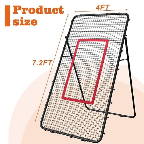 Adjustable Volleyball Rebounder Net 7x4 FT, Steel Frame & High-Tension PE Netting, Durable & Portable Volleyball Training Equipment Practice for Improving Volleying, Bumping, Spiking Skills thumbnail 6