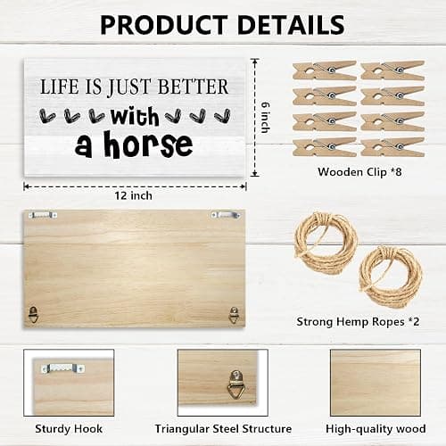 WULQYING Horse Gifts Picture Frames Photo Holder for Wall, Horse Themed Gifts for Women Girls Men Horses Lover Horse Rider Hanging Photo Display for wall Decor thumbnail 6