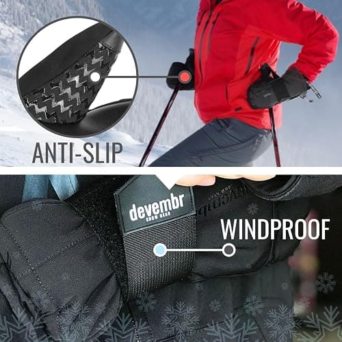 devembr Snowboarding Gloves with Wrist Guards, Ski Gloves Touchscreen, Snow Gloves Waterproof thumbnail 4