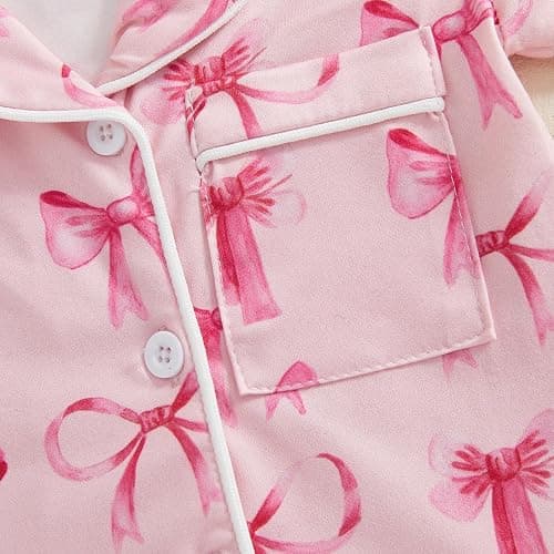 Newborn Summer Pajamas Baby Boy Girl Button Down Romper Cute Infant Sleepwear One-Piece Pjs - Bow&pink - 0-3 Months thumbnail 5