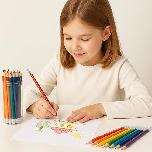 Ouksma Pre-sharpened Colored Pencils with Erasers, Erasable Color Pencils, Drawing Pencil, Art Pencil for School Supplies, Drawing Supplies (36 Colors) thumbnail 2
