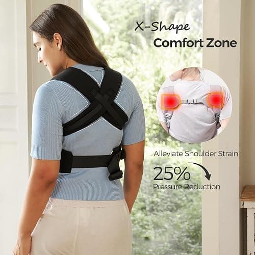 Momcozy Newborn Carrier WeeSnug- Lightweight and Cozy Comfort for 7-25 lbs, Ergonomic Cross-Back Support, Effortless to Put On, Hands-Free Baby Carrier with Lumbar Support, Black thumbnail 5