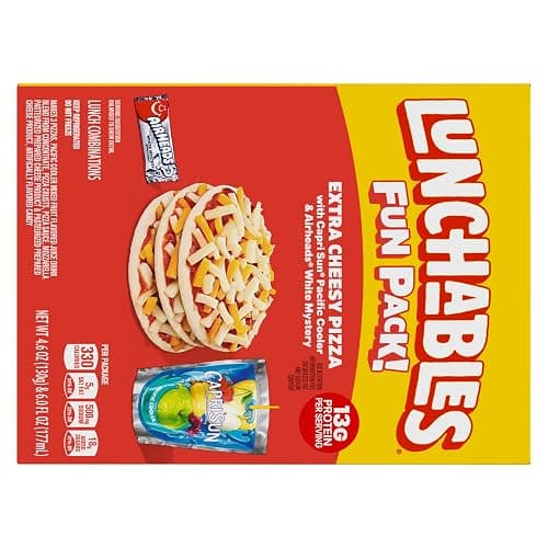 Lunchables Extra Cheesy Pizza with Capri Sun Pacific Cooler & Airheads White Mystery Fun Pack, 4.6 oz & 6 fl oz Package thumbnail 9