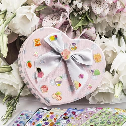 Bayurht 6 Sheets 3D Puffy Stickers 280+ PCS Resin Kawaii Sticker Butterfly Flower Animal Cute Stickers Decorative Resin Sticker for Scrapbooking Journals Laptops Phone Case thumbnail 2