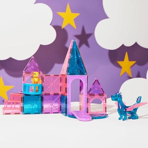 MAGNA-TILES Castle 25-Piece Magnetic Construction Set, The Original Magnetic Building Brand thumbnail 4