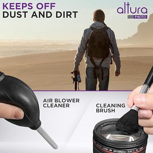 Altura Photo Camera Cleaning Kit - Camera Accessories Electronics Bundle - Lens Cleaner Spray, Brush, Pen, Cloths, Wipes, Air Blower - DSLR Photography Accessories Lens Cleaning Kit Photographer Gifts thumbnail 6