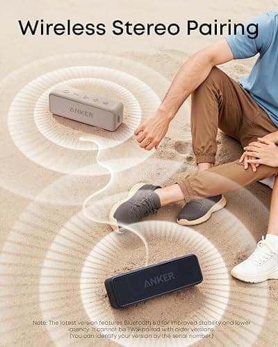 Anker soundcore 2 Portable Bluetooth Speaker, 24-Hour Playtime, IPX7 | 12W Stereo Sound, Wireless Stereo Pairing, Bluetooth 6, Bassup, Wireless Speaker for Home, Shower, Outdoors, Travel, Camping thumbnail 5