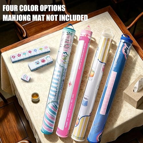 34 Inch Clear Mahjong Mat Bag,Waterproof Storage Bag for Mahjong Mat | with Hanging Strap,Organizer for Mahjong Rack,Board Games,Tripod,Multi-Purpose Storage Bag,Mint Green(Bag Only) thumbnail 5