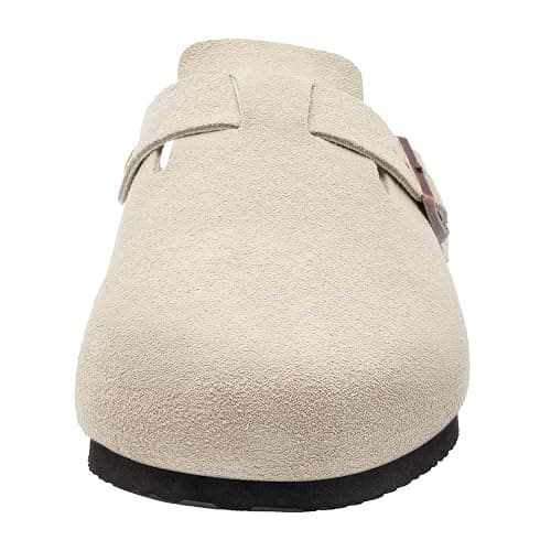 Brelzo Calvior Women's Suede Clogs Men's Slip-On Mules Non-Slip Potato Shoes Arch Support Sandals with Adjustable Buckle for Indoor & Outdoor Use thumbnail 9