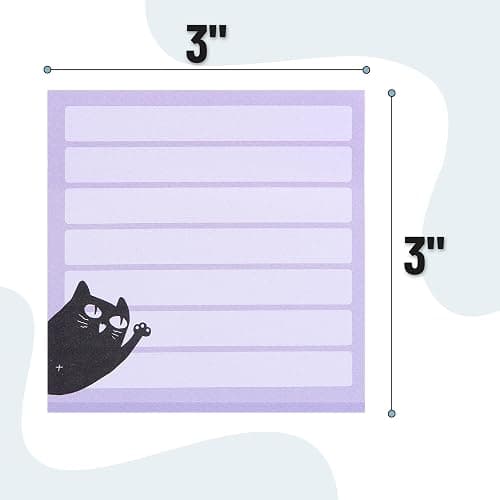 Mr. Pen- Black Cat Sticky Notes Set, 3" x 3", 6 Pads, 480 Sheets, Black Cat Sticky Notes, Memo Pads, Self-Stick Note Pad for Office, School, Home, Study & Organization thumbnail 3