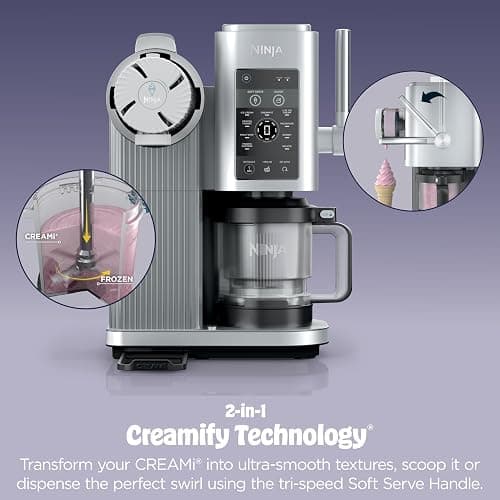 Ninja CREAMi Scoop & Swirl Ice Cream Maker, Soft Serve Desserts, Sorbet, Milkshakes, Frozen Yogurt and More, 13-in-1 Programs, Includes Handle and Two 16 oz 2-in-1 Pints, NC701 thumbnail 17