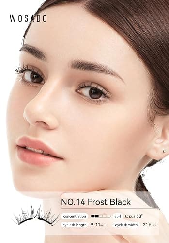 WOSADO Magnetic Eyelashes with Applicator Kit, No.14 FROST BLACK, Reusable Magnetic Lashes without Eyeliner, Glue-free False Lashes, Waterproof, Lightweight, Suit for Natural Makeup thumbnail 4