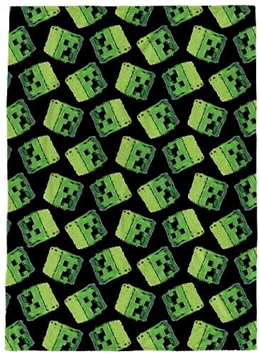 Jay Franco Plush Throw Blanket – 46" x 60" Inch Cartoon Kids Soft & Cozy Fleece Throw for Bedroom & Couch Décor, Official Licensed Product, Black - Minecraft Creeper - Image 1