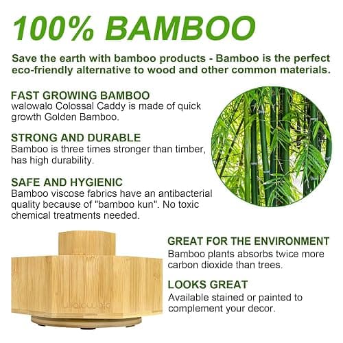 walowalo Bamboo Rotating Art Supply Organizer Holds 800+ Pencils Spinning Crayon 160 Marker Organzier Holder Christmas Gift Desk Brush Storage for Office Classroom Organization Stationary (Larger VER) thumbnail 6