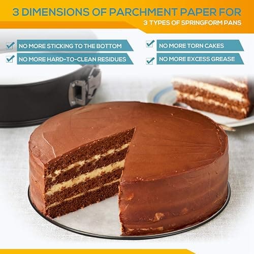 HIWARE Springform Pan Set of 3 Non-stick Leakproof Round Cake Pan Set Includes 3 Pieces 6" 8" 10" thumbnail 6