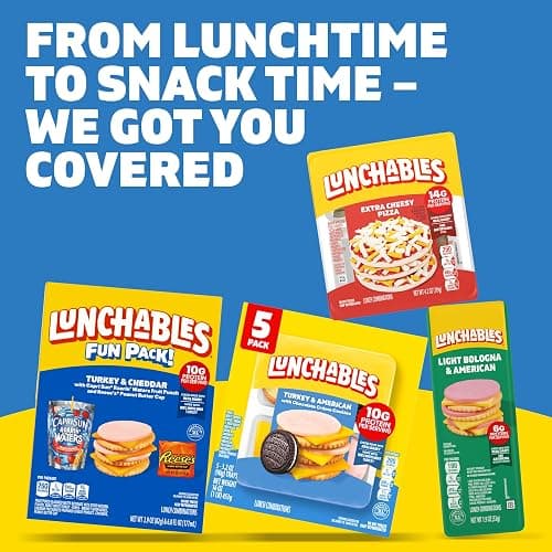 Lunchables, 5 ct, Turkey & American with Choc Creme Cookies, 3.2 oz Trays | 10g Protein per Serving, No Prep Needed, Convenient Grab-and-Go Lunch & Protein Snacks for Kids, One Serving Tray thumbnail 9